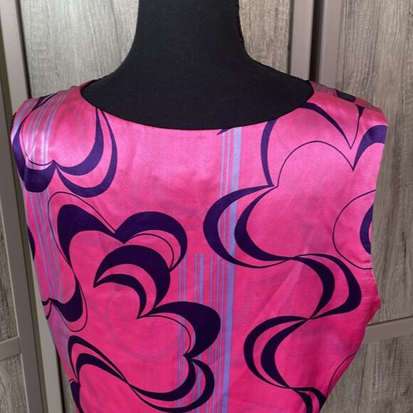aura retro 60's inspired silk top women's 12 - Picture 7 of 11